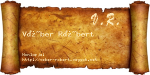 Véber Róbert névjegykártya